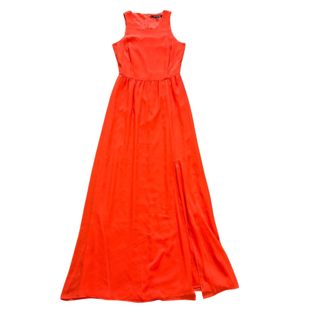 GIANNI BINI Orange Sleeveless Maxi Dress Size XS Glam Modern Preppy Luxe Chic
